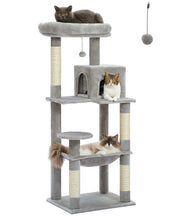 Load image into Gallery viewer, 143Cm Tall Multi-Level Cat Tower With Large Hammock (50.8x40.64cm), Sisal Scratching Posts, Cozy Condo & Top Perch Cat Tree