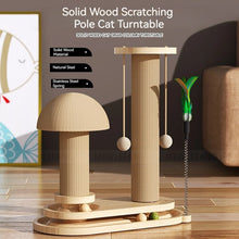 Load image into Gallery viewer, Solid Wood Pet Cat Turntable Scratch Pillar Board Sisal Climbing Frame Toy Balls Column Training Supplies Products Accessories
