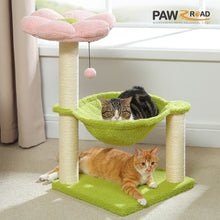 Load image into Gallery viewer, Pink Cat Scratching Post with Sisal Rope Cat Scratcher Tree Towel with Comfortable Spacious Hammock Cats Climbing Frame