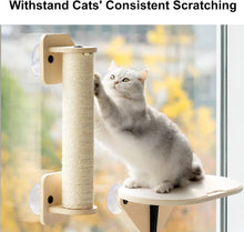 Load image into Gallery viewer, Mewoofun Cat Window Perch Hammock with Climbing Steps and Scratching Post Wooden Window Mounted Cat Bed for Indoor Cats