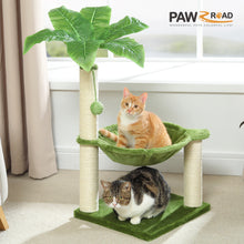 Load image into Gallery viewer, Pink Cat Scratching Post with Sisal Rope Cat Scratcher Tree Towel with Comfortable Spacious Hammock Cats Climbing Frame