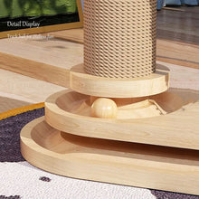 Load image into Gallery viewer, Solid Wood Pet Cat Turntable Scratch Pillar Board Sisal Climbing Frame Toy Balls Column Training Supplies Products Accessories