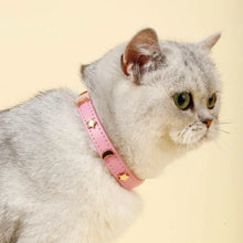 Load image into Gallery viewer, Cute Cat Collar Soft Leather Pet Collars For Small Dog Kitten Puppy Necklace Cat Accessories Star Moon Rivets Decoration XS-M