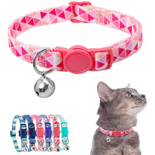 Load image into Gallery viewer, Quick Release Cat Collar Soft Nylon Puppy Kitten Necklace Safty Breakaway Pet Collars With Bell Accessories For Small Dog Cats