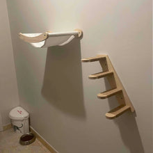 Load image into Gallery viewer, Wall Mounted Cat Shelves Scratching Post Wooden Cat Tree Perches for Wall Cat Steps Ladder Hammock Cat Climbing Wall Furniture