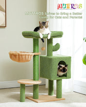Load image into Gallery viewer, Cactus Cat Tree Cute Cat Tower with Padded Top Perch Comfy Hammock Private Condo Fully Scratching Post and Dangling Bell Ball