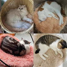 Load image into Gallery viewer, Soft Plush Round Cat Bed Mat for Small Dogs Cats Cozy Fleece Pet Sleeping Mat Kitten Puppy Nest Warm Pet Cushion Cat Accessories