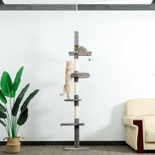 Load image into Gallery viewer, Domestic Delivery Height 238-274cm Cat Tree Condo Scratching Post Floor to Ceiling Adjustable Cat Scratcher Protecting Furniture