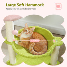 Load image into Gallery viewer, Pink Cat Scratching Post with Sisal Rope Cat Scratcher Tree Towel with Comfortable Spacious Hammock Cats Climbing Frame
