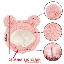 Load image into Gallery viewer, Funny Cat Cap Bear Plush Head Cover Cute Cat Dog Woven Warm Headdress Pet Hat Kitten Puppy Cosplay Costume Accessories
