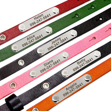 Load image into Gallery viewer, Custom Leather Cat Collar Adjustable Personalized Puppy Cat ID Collars Necklace Engraved Name for Cats Kitten Pet Accessories
