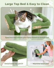 Load image into Gallery viewer, Cactus Cat Tree Cute Cat Tower with Padded Top Perch Comfy Hammock Private Condo Fully Scratching Post and Dangling Bell Ball
