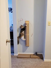 Load image into Gallery viewer, Wall Mounted Cat Scratching Post Wall Furniture Wood Kitten Scratcher Tree for Large Cats Thicker Columns for Multi-Functions
