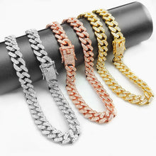 Load image into Gallery viewer, Luxury Gold Cat Necklace Jewelry Rhinestone Pet Cuban Chain Collar Kitten Doggie Wedding Prom Costume Accessories for Cats Puppy
