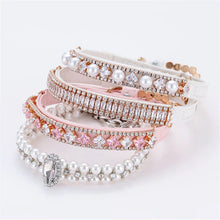 Load image into Gallery viewer, Fashion Cat Collar with Rhinestones Pet Pearl Necklace for Cats Puppy Rabbit Kitten Accessories Adjustable Collars Pets Supplies
