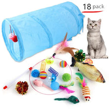 Load image into Gallery viewer, Funny Cat Tent Mouse Supplies Simulation Fish Kitten Accessories Cat Toys interactive Balls Foldable Kitten Play Tunnel Chat
