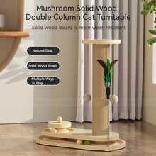Load image into Gallery viewer, Solid Wood Pet Cat Turntable Scratch Pillar Board Sisal Climbing Frame Toy Balls Column Training Supplies Products Accessories
